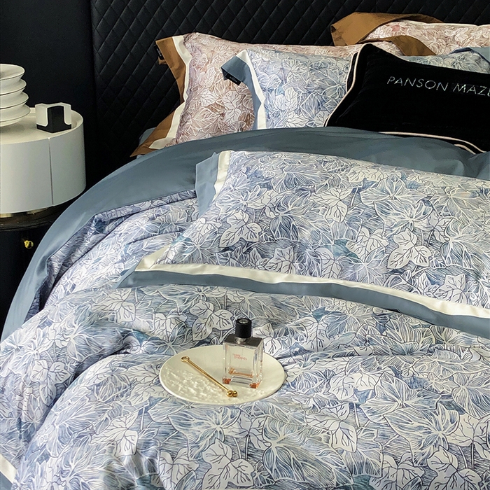 91家纺网 家纺一手货源 找家纺 （总）威克凯丽 2024新款100S缎面数码印花四件套