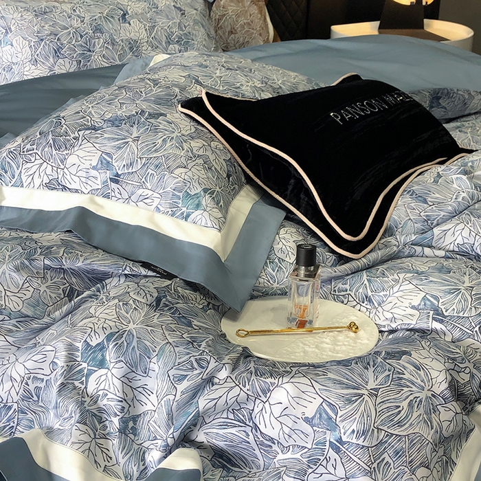 91家纺网 家纺一手货源 找家纺 （总）威克凯丽 2024新款100S缎面数码印花四件套