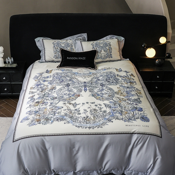 91家纺网 家纺一手货源 找家纺 （总）威克凯丽 2024新款100S缎面数码印花四件套