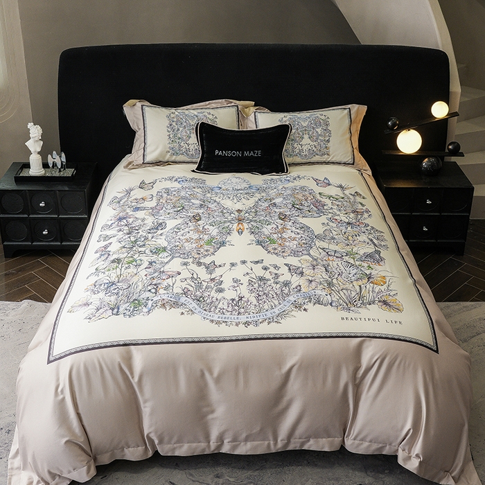 91家纺网 家纺一手货源 找家纺 （总）威克凯丽 2024新款100S缎面数码印花四件套