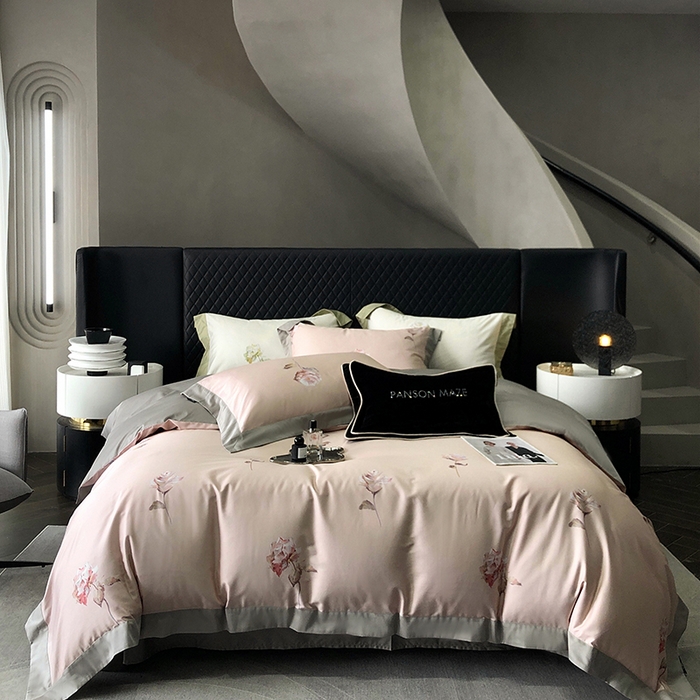 91家纺网 家纺一手货源 找家纺 （总）威克凯丽 2024新款100S缎面数码印花四件套