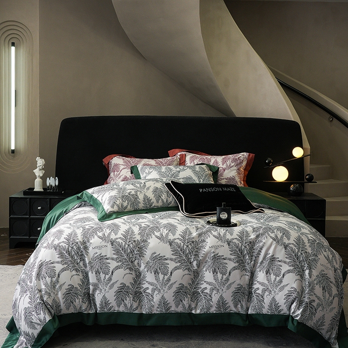 91家纺网 家纺一手货源 找家纺 （总）威克凯丽 2024新款100S缎面数码印花四件套