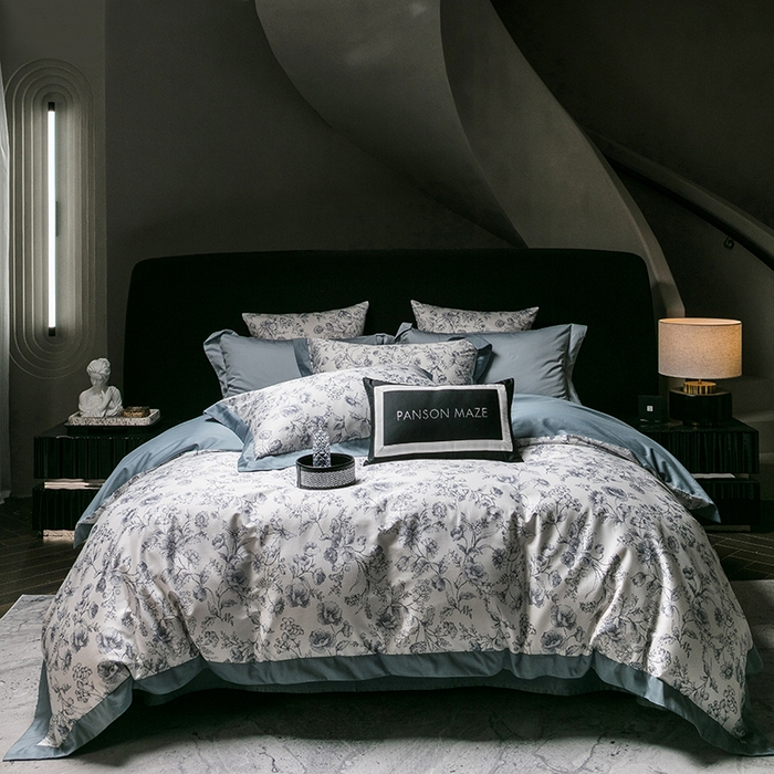 91家纺网 家纺一手货源 找家纺 （总）威克凯丽 2024新款100S缎面数码印花四件套