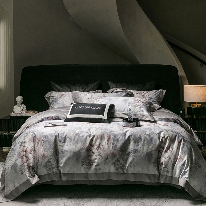 91家纺网 家纺一手货源 找家纺 （总）威克凯丽 2024新款100S缎面数码印花四件套