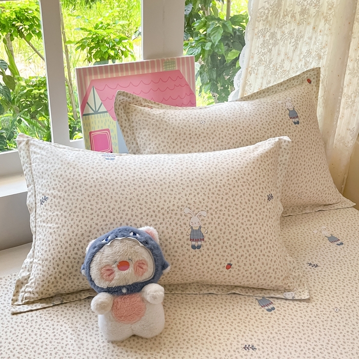 莱通家纺 2025春夏新款12868纯棉印花单枕套 枕套单件-系列二（商家提供买家秀） 奶呼兔兔