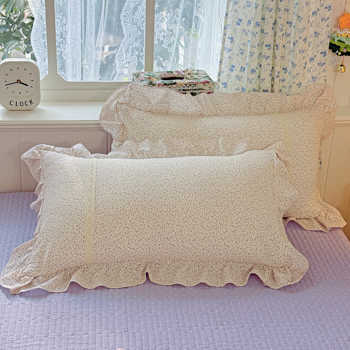 91家纺网 家纺一手货源 找家纺 （总）富米莱（原臻工厂） 2025新款韩式云感亲肤棉蝴蝶结工艺床盖床裙四件套