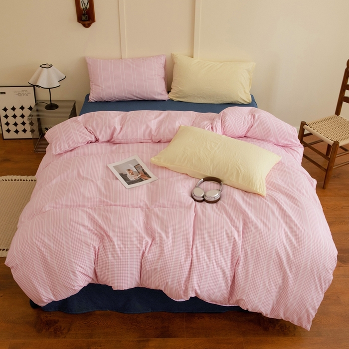 91家纺网 家纺一手货源 找家纺 尤米 2025新款亲肤舒适混搭ins风四件套系列 白茶茉莉