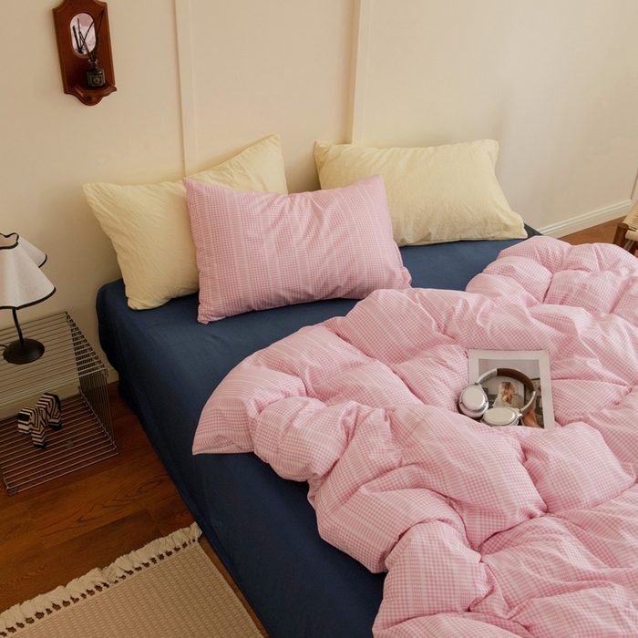 91家纺网 家纺一手货源 找家纺 尤米 2025新款亲肤舒适混搭ins风四件套系列 白茶茉莉