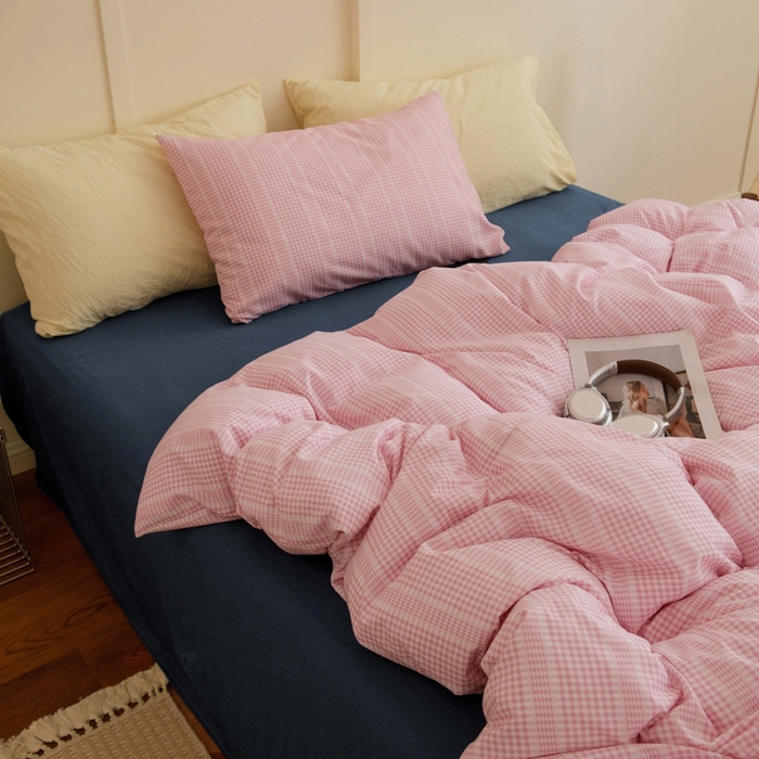 91家纺网 家纺一手货源 找家纺 尤米 2025新款亲肤舒适混搭ins风四件套系列 白茶茉莉