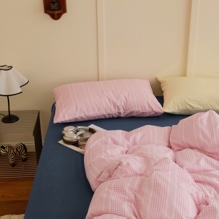 91家纺网 家纺一手货源 找家纺 尤米 2025新款亲肤舒适混搭ins风四件套系列 白茶茉莉