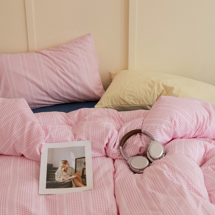 91家纺网 家纺一手货源 找家纺 尤米 2025新款亲肤舒适混搭ins风四件套系列 白茶茉莉