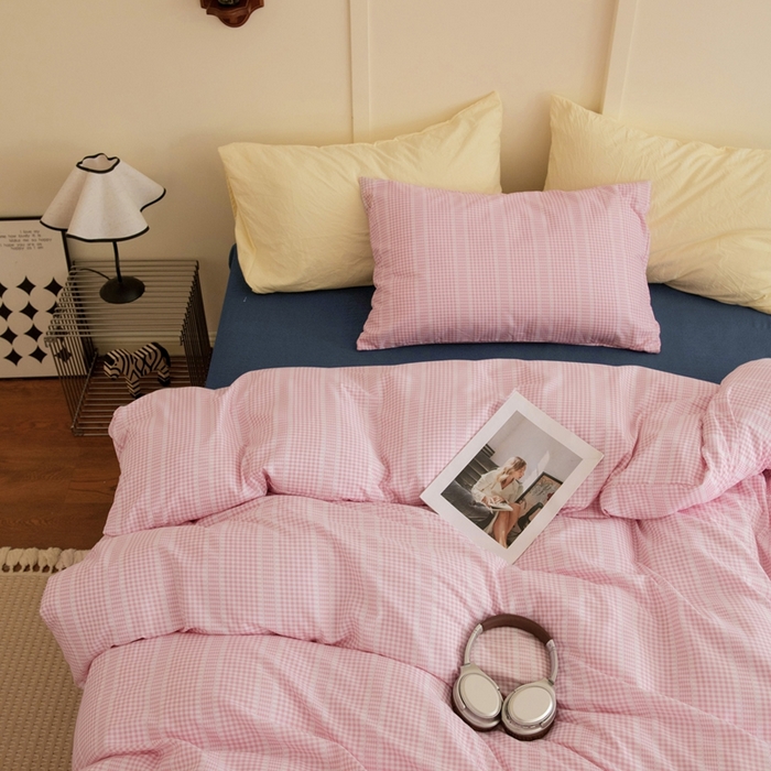 91家纺网 家纺一手货源 找家纺 尤米 2025新款亲肤舒适混搭ins风四件套系列 白茶茉莉