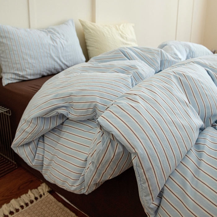 91家纺网 家纺一手货源 找家纺 尤米 2025新款亲肤舒适混搭ins风四件套系列 海盐可可