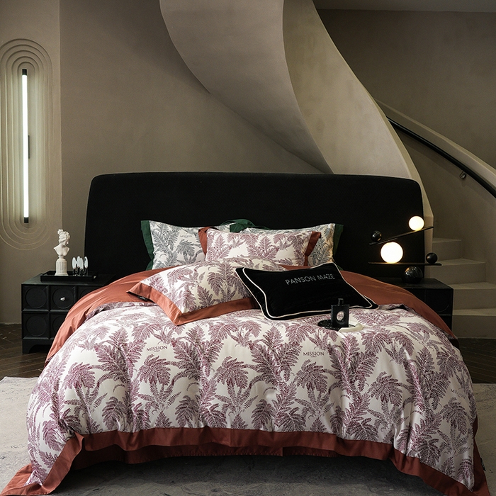 威克凯丽 2024新款100S缎面数码印花四件套 夏日风情 红