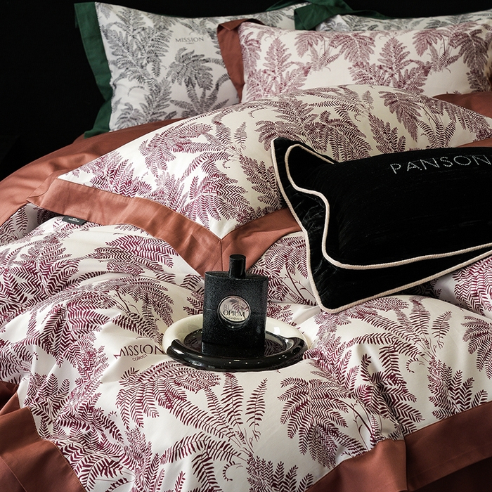 91家纺网 家纺一手货源 找家纺 威克凯丽 2024新款100S缎面数码印花四件套 夏日风情 红