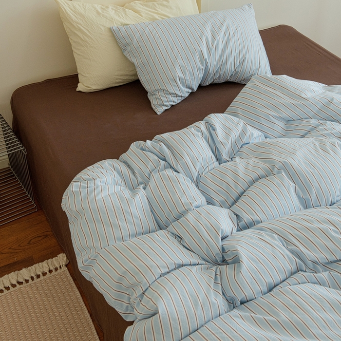 91家纺网 家纺一手货源 找家纺 尤米 2025新款亲肤舒适混搭ins风四件套系列 海盐可可