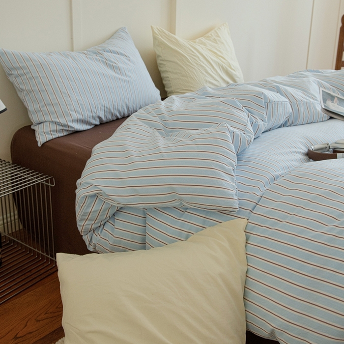 91家纺网 家纺一手货源 找家纺 尤米 2025新款亲肤舒适混搭ins风四件套系列 海盐可可