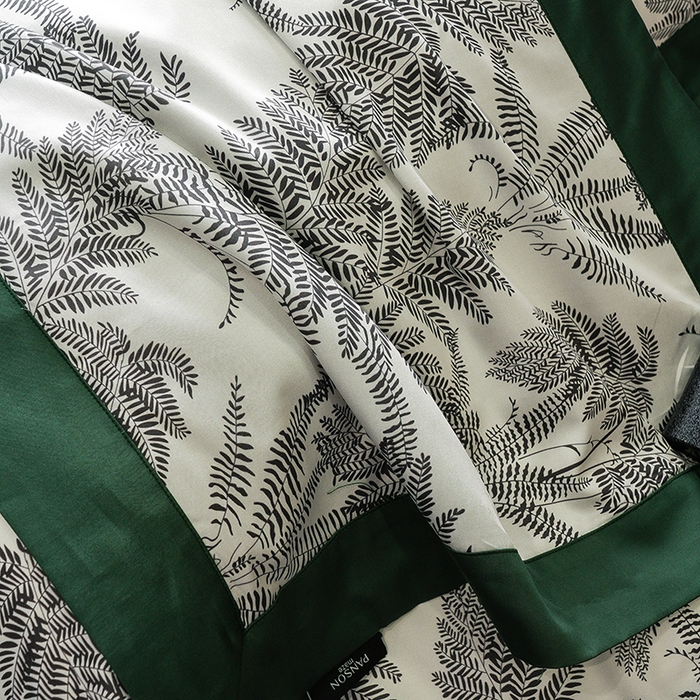 91家纺网 家纺一手货源 找家纺 威克凯丽 2024新款100S缎面数码印花四件套 夏日风情 绿