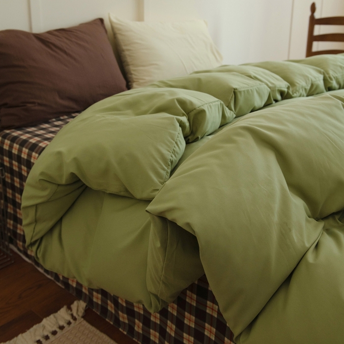 91家纺网 家纺一手货源 找家纺 尤米 2025新款亲肤舒适混搭ins风四件套系列 泰芒青柠