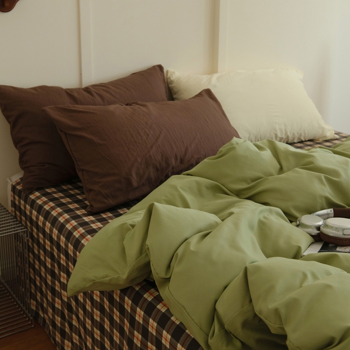 91家纺网 家纺一手货源 找家纺 尤米 2025新款亲肤舒适混搭ins风四件套系列 泰芒青柠