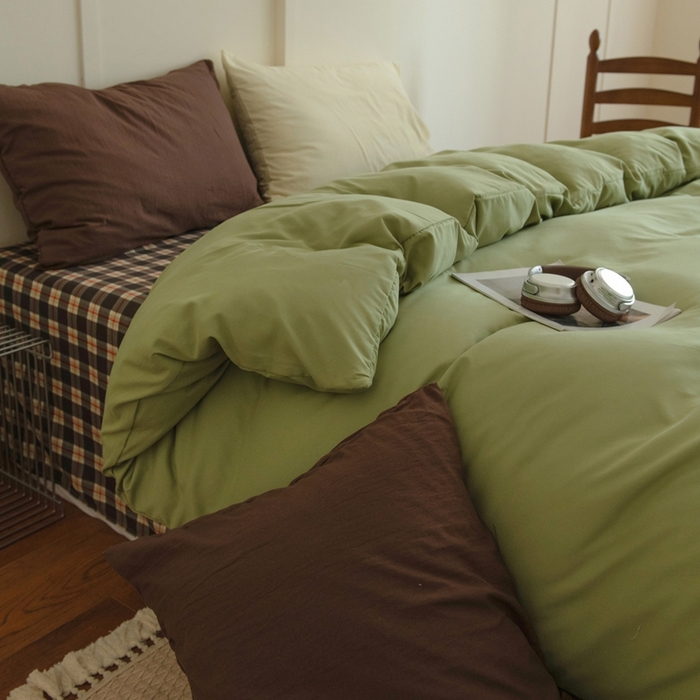 91家纺网 家纺一手货源 找家纺 尤米 2025新款亲肤舒适混搭ins风四件套系列 泰芒青柠