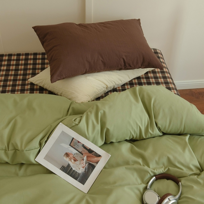 91家纺网 家纺一手货源 找家纺 尤米 2025新款亲肤舒适混搭ins风四件套系列 泰芒青柠