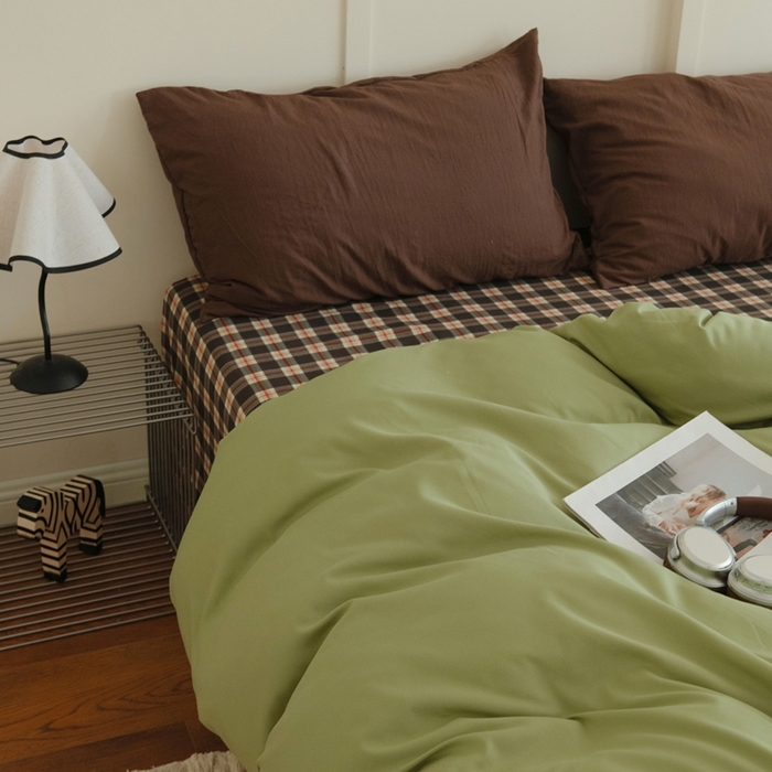 91家纺网 家纺一手货源 找家纺 尤米 2025新款亲肤舒适混搭ins风四件套系列 泰芒青柠