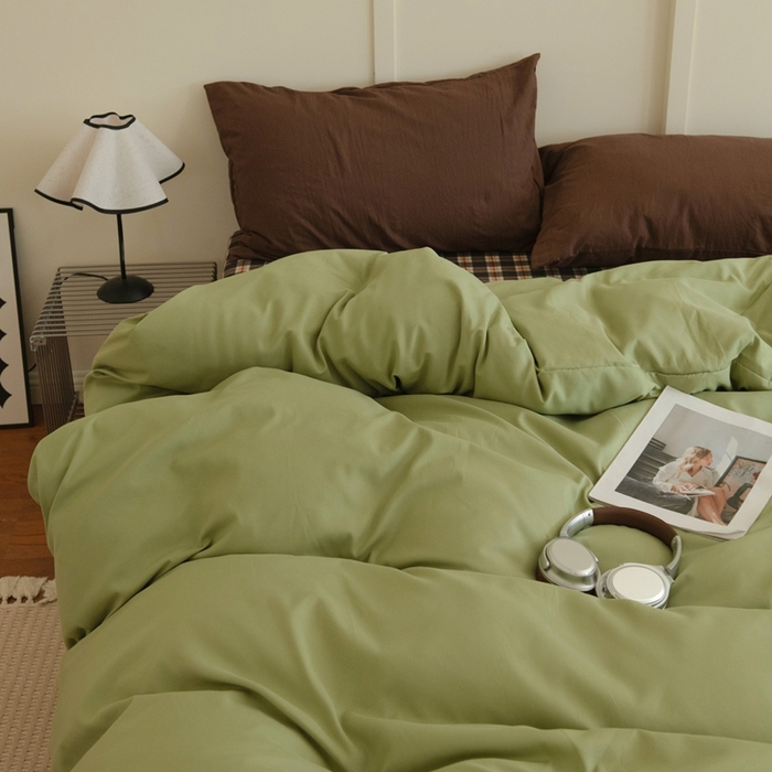 91家纺网 家纺一手货源 找家纺 尤米 2025新款亲肤舒适混搭ins风四件套系列 泰芒青柠