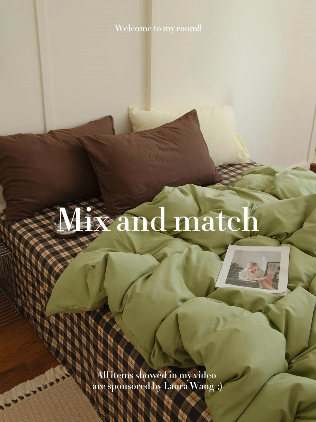 91家纺网 家纺一手货源 找家纺 尤米 2025新款亲肤舒适混搭ins风四件套系列 泰芒青柠