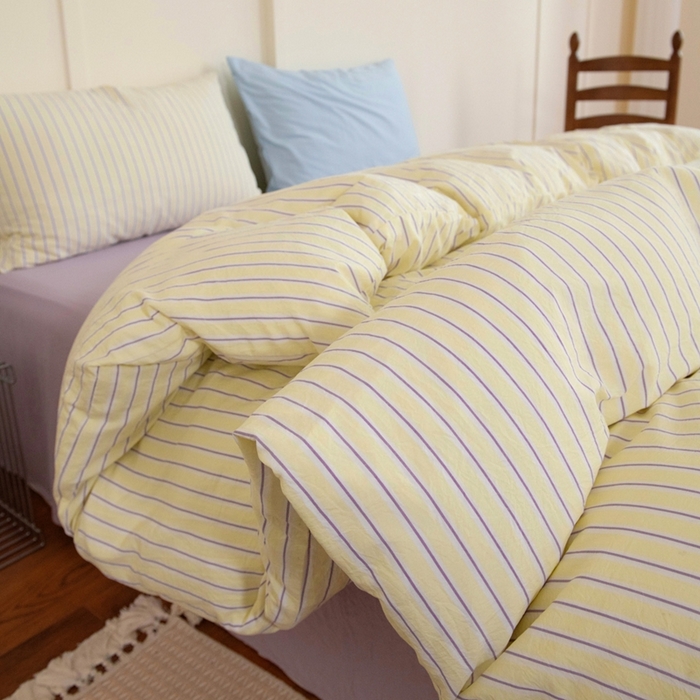 91家纺网 家纺一手货源 找家纺 尤米 2025新款亲肤舒适混搭ins风四件套系列 芋泥云朵