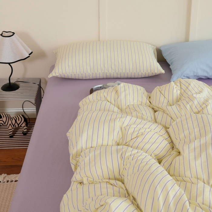 91家纺网 家纺一手货源 找家纺 尤米 2025新款亲肤舒适混搭ins风四件套系列 芋泥云朵