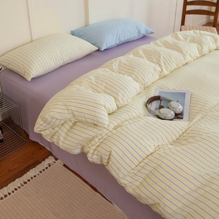 91家纺网 家纺一手货源 找家纺 尤米 2025新款亲肤舒适混搭ins风四件套系列 芋泥云朵