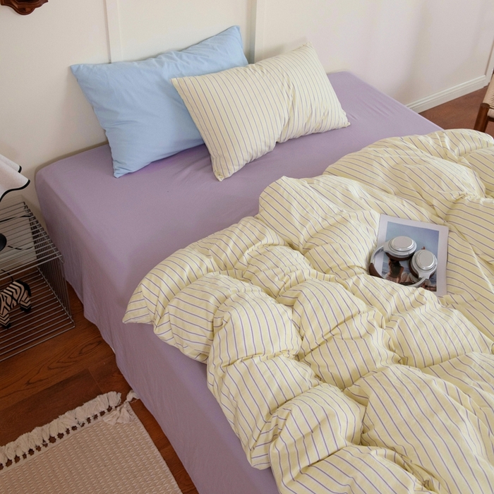 91家纺网 家纺一手货源 找家纺 尤米 2025新款亲肤舒适混搭ins风四件套系列 芋泥云朵