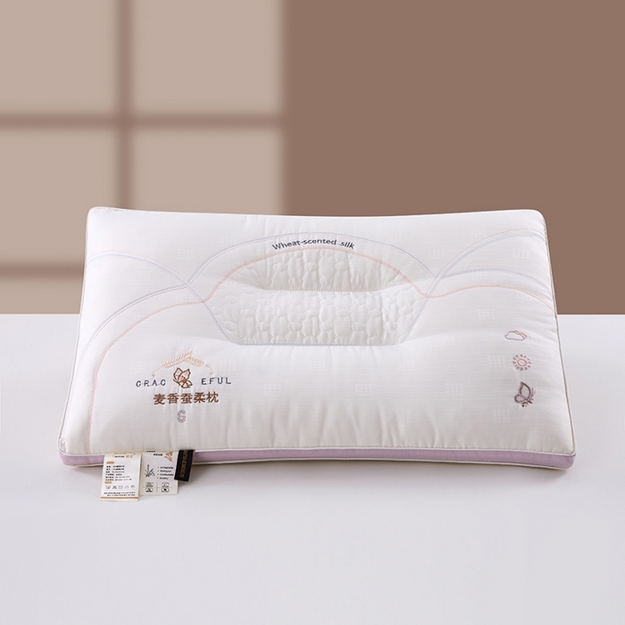 91家纺网 家纺一手货源 找家纺 （总）圣之寐 2025新款提花麦香蚕柔枕枕头枕芯