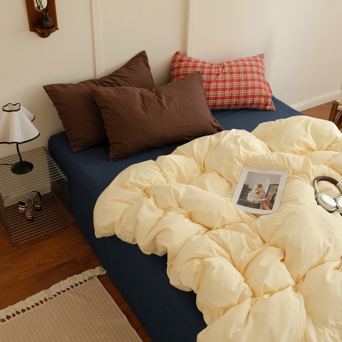 91家纺网 家纺一手货源 找家纺 尤米 2025新款亲肤舒适混搭ins风四件套系列 芝芝厚乳