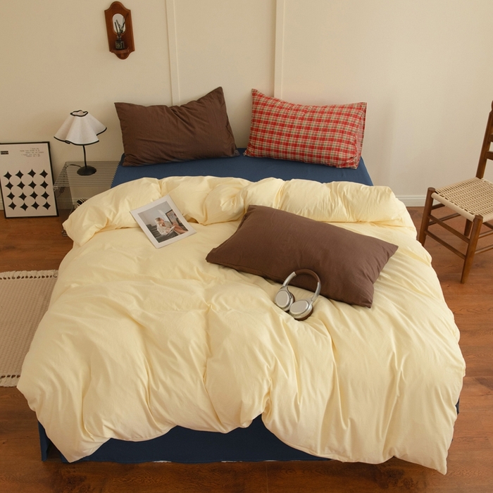 91家纺网 家纺一手货源 找家纺 尤米 2025新款亲肤舒适混搭ins风四件套系列 芝芝厚乳