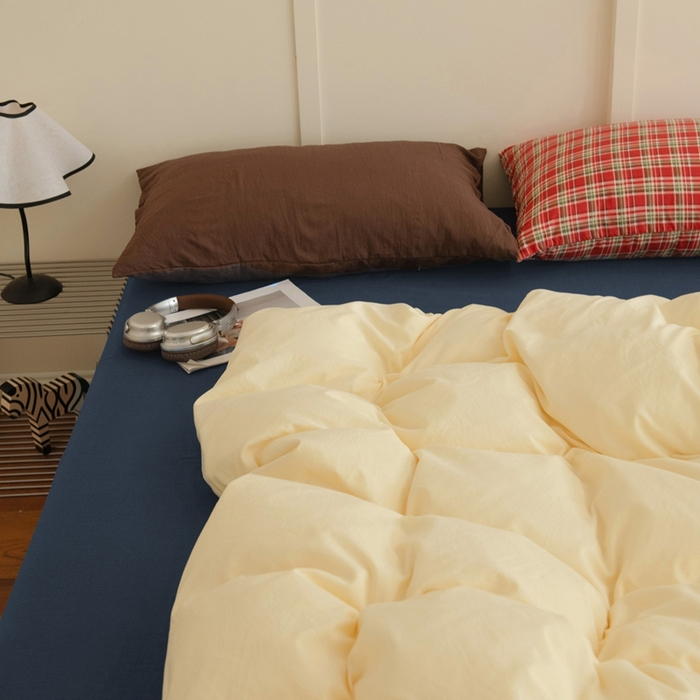 91家纺网 家纺一手货源 找家纺 尤米 2025新款亲肤舒适混搭ins风四件套系列 芝芝厚乳