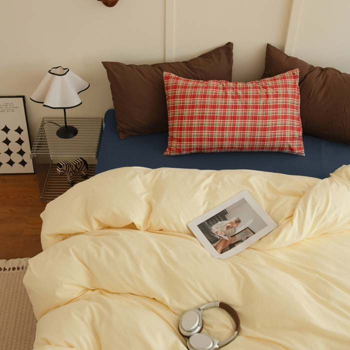 91家纺网 家纺一手货源 找家纺 尤米 2025新款亲肤舒适混搭ins风四件套系列 芝芝厚乳