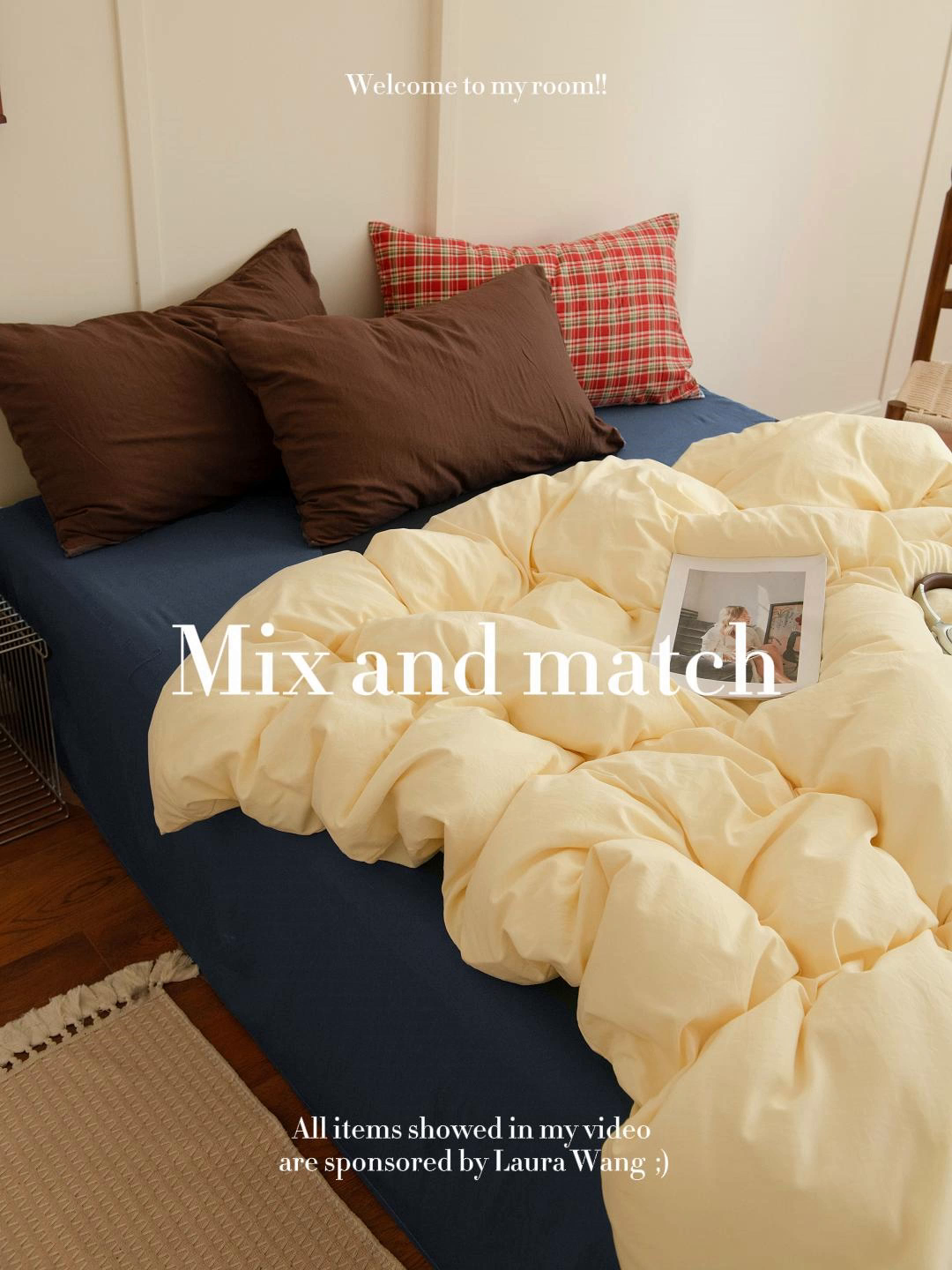 91家纺网 家纺一手货源 找家纺 尤米 2025新款亲肤舒适混搭ins风四件套系列 芝芝厚乳