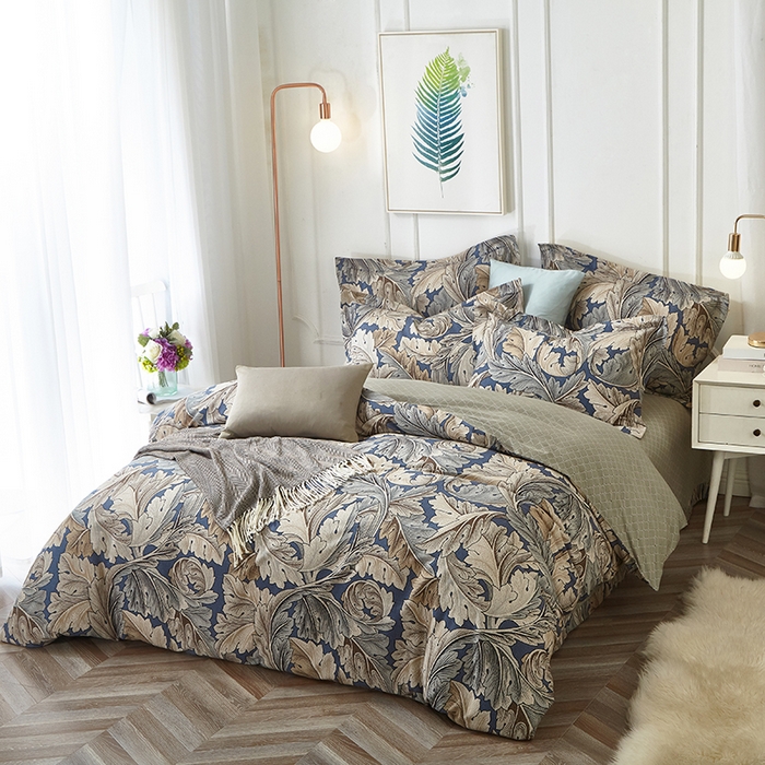 91家纺网 家纺一手货源 找家纺 威克凯丽 2024新款全棉活性磨毛四件套 纳罗德