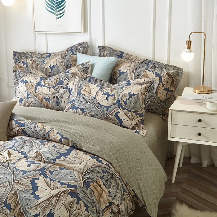 91家纺网 家纺一手货源 找家纺 威克凯丽 2024新款全棉活性磨毛四件套 纳罗德