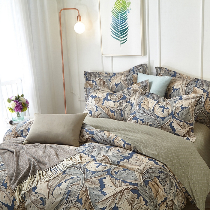 91家纺网 家纺一手货源 找家纺 威克凯丽 2024新款全棉活性磨毛四件套 纳罗德