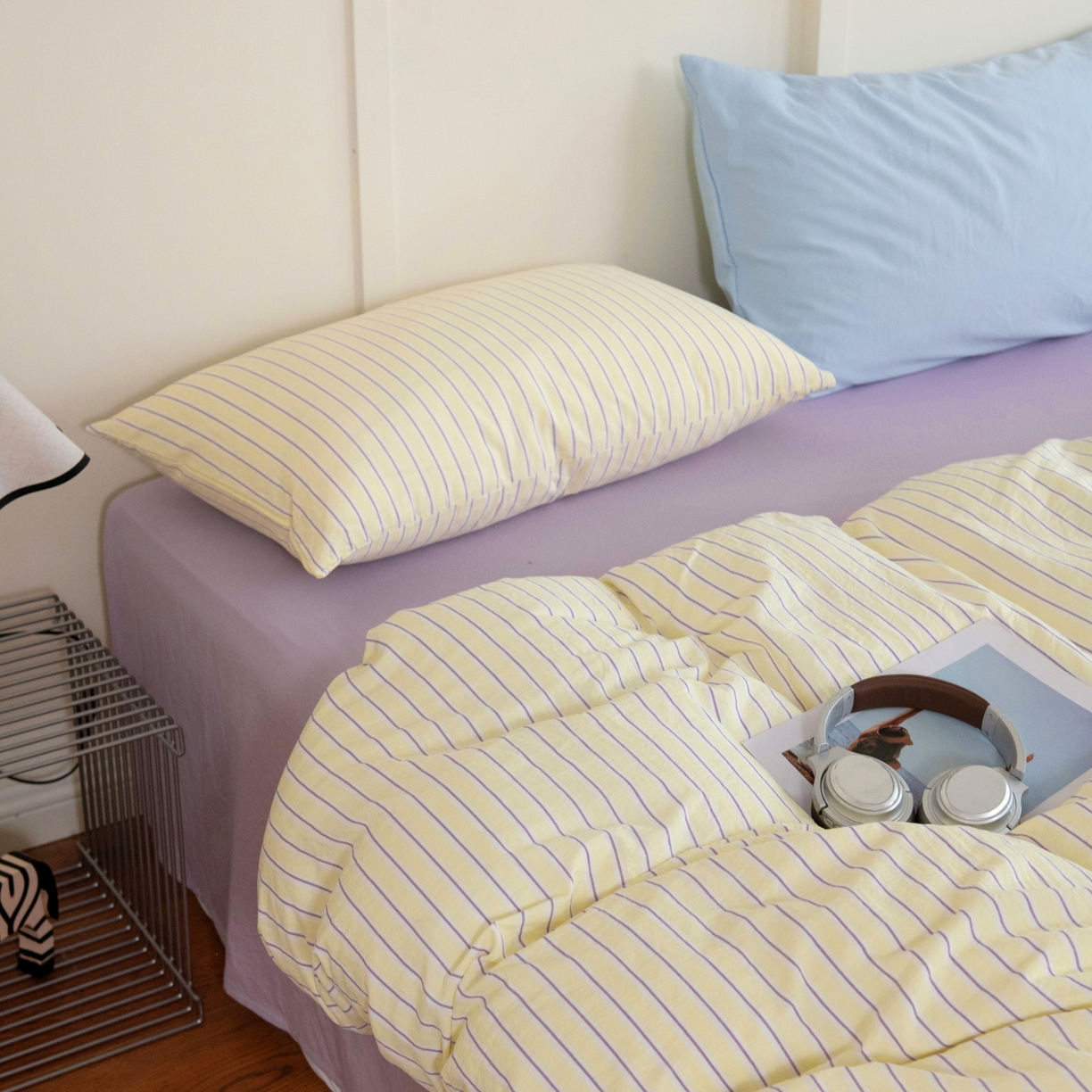 91家纺网 家纺一手货源 找家纺 尤米 2025新款亲肤舒适混搭ins风四件套系列 芋泥云朵