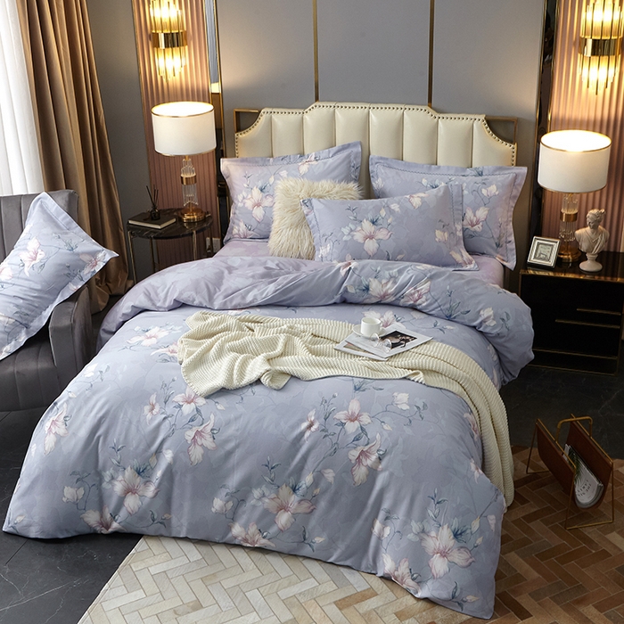 91家纺网 家纺一手货源 找家纺 威克凯丽 2024新款全棉活性磨毛四件套 诺薇