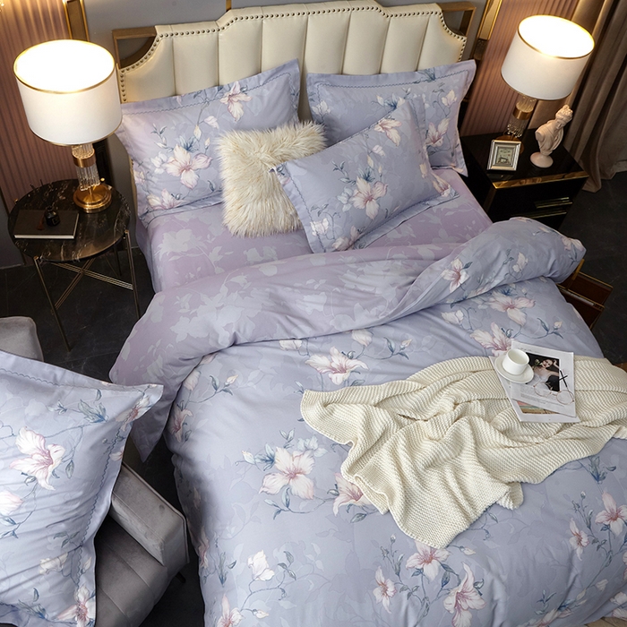 91家纺网 家纺一手货源 找家纺 威克凯丽 2024新款全棉活性磨毛四件套 诺薇