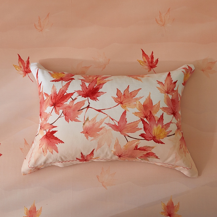 91家纺网 家纺一手货源 找家纺 威克凯丽 2024新款全棉活性磨毛四件套 香山红叶