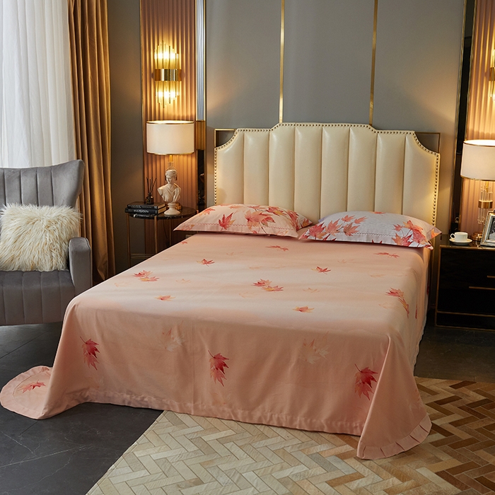 91家纺网 家纺一手货源 找家纺 威克凯丽 2024新款全棉活性磨毛四件套 香山红叶