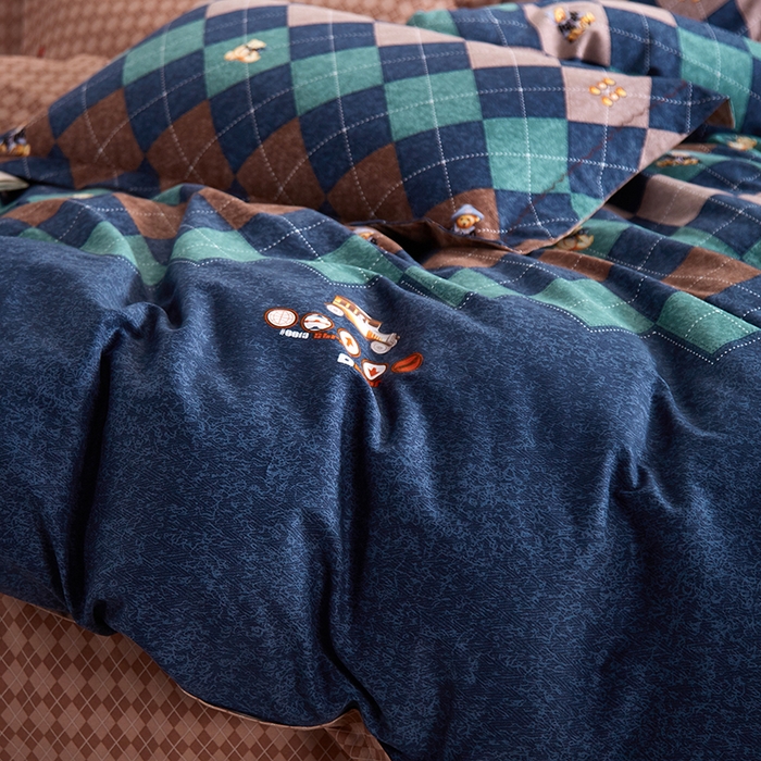 91家纺网 家纺一手货源 找家纺 威克凯丽 2024新款全棉活性磨毛四件套 熊宝贝