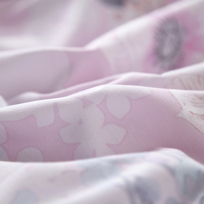 91家纺网 家纺一手货源 找家纺 威克凯丽 2024新款全棉活性磨毛四件套 叶语瑶香（粉）