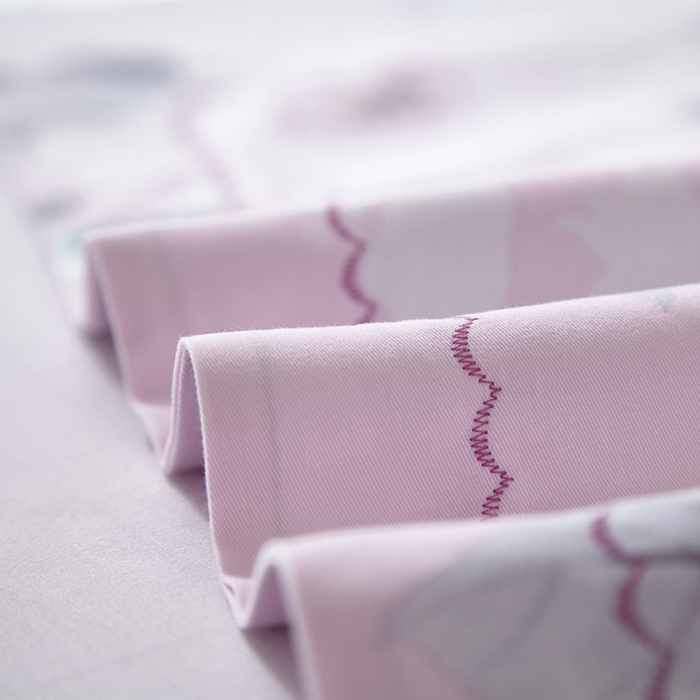 91家纺网 家纺一手货源 找家纺 威克凯丽 2024新款全棉活性磨毛四件套 叶语瑶香（粉）